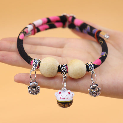 Lucky Kimono Cedar-Bead Pet Collar