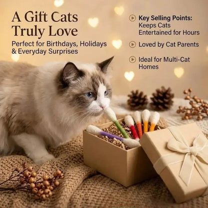 💥LAST DAY BUY 1 GET 1 FREE💥Giant Cotton Swab Shaped Felt Cat Chew Toys