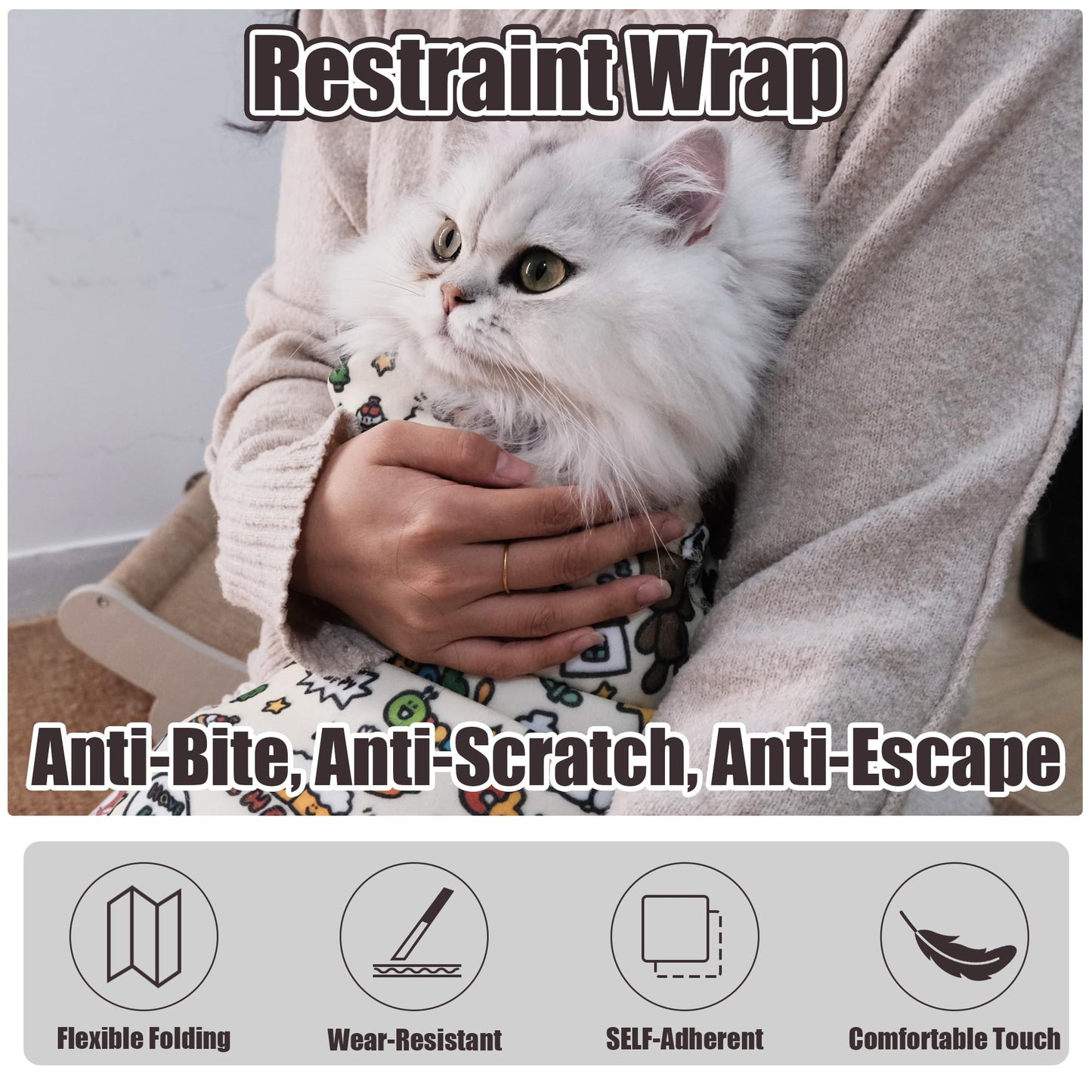 Cat Grooming Wrap & Calming Restraint Cloth